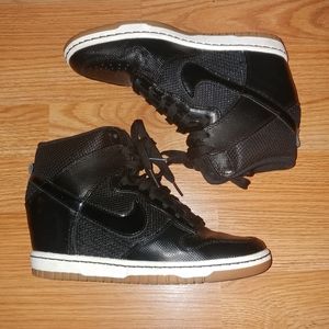 Nike Sky Hi Dunk wedge sneakers sz 7 black